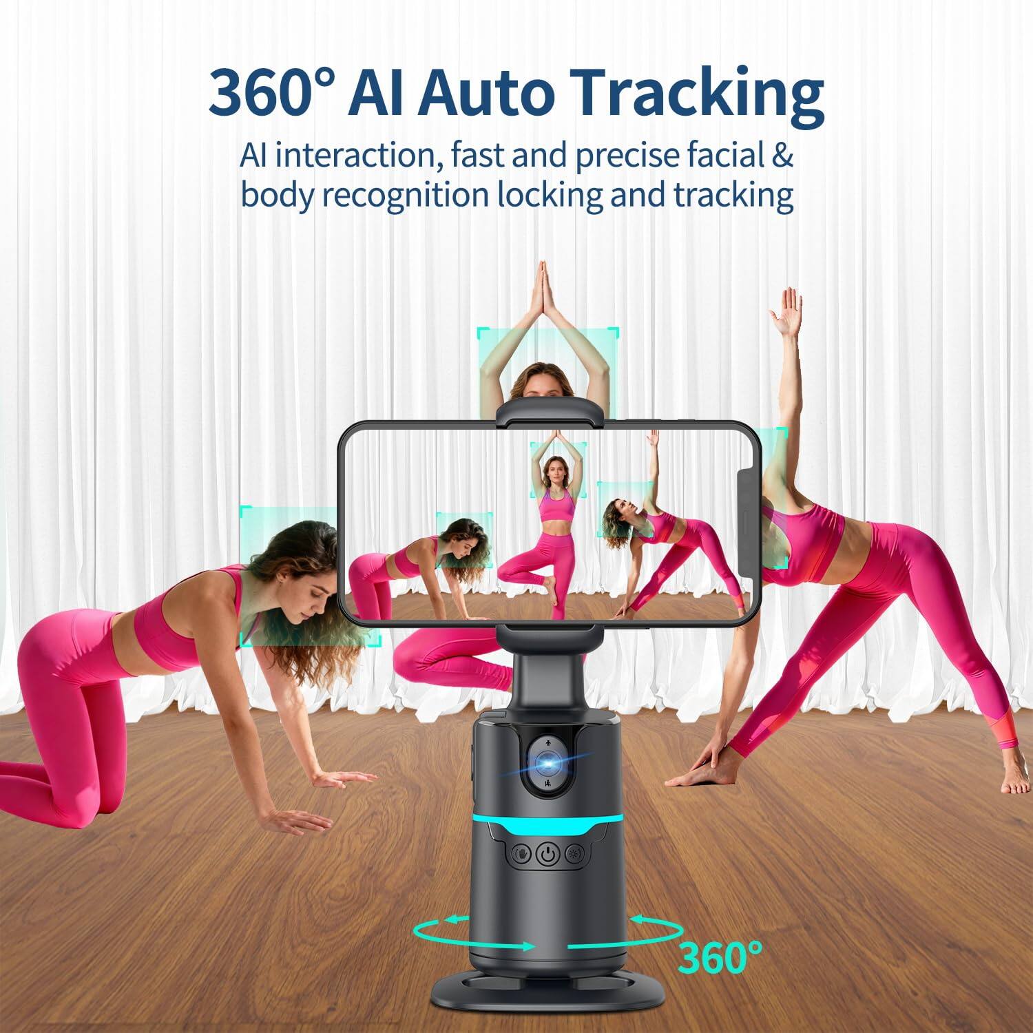 360° AI Auto Tracking  
AI interaction, fast and precise facial & body recognition locking and tracking