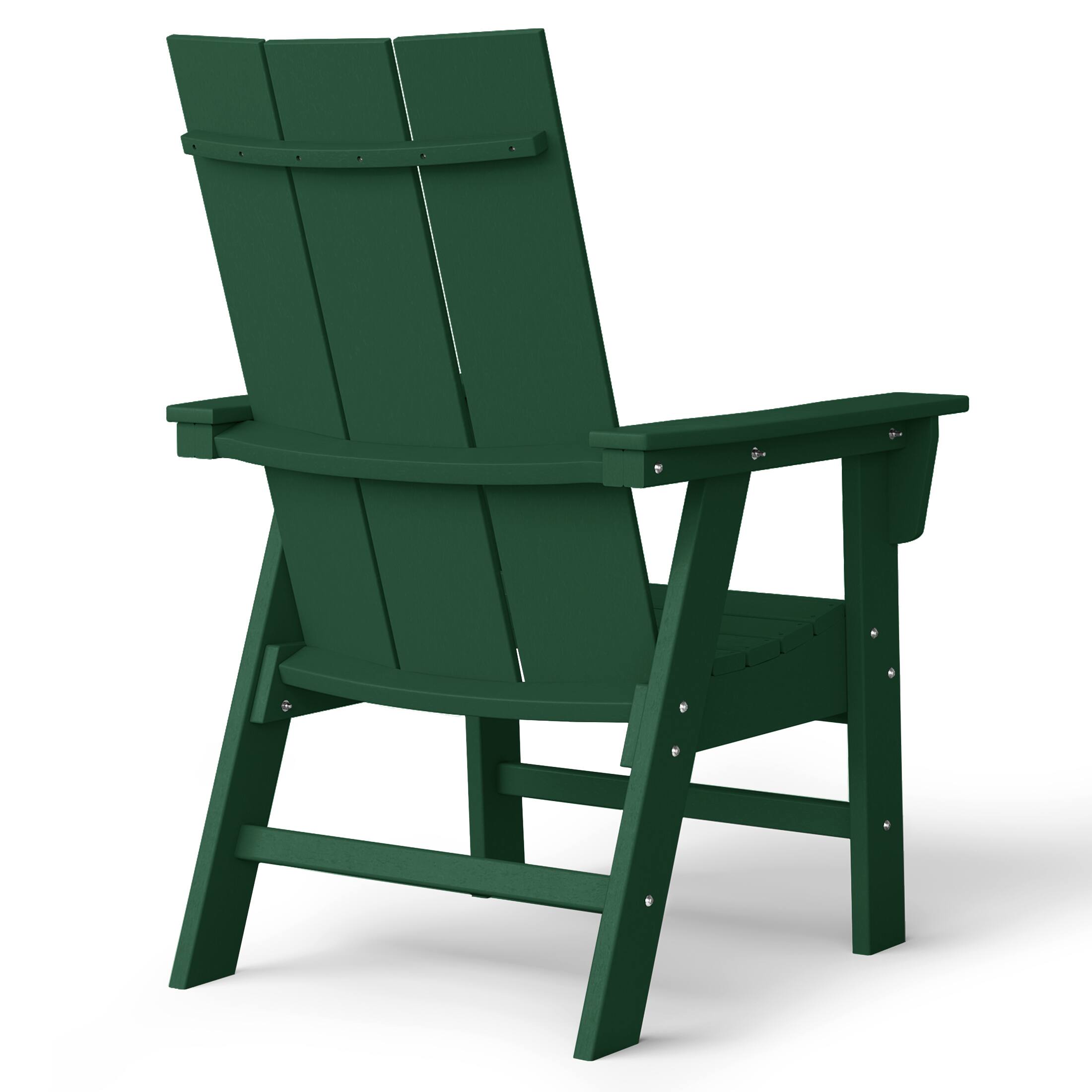 Left. WestinTrends - WestinTrends Ashore Outdoor Patio HDPE Plastic Modern Adirondack Dining Chair - Dark Green.