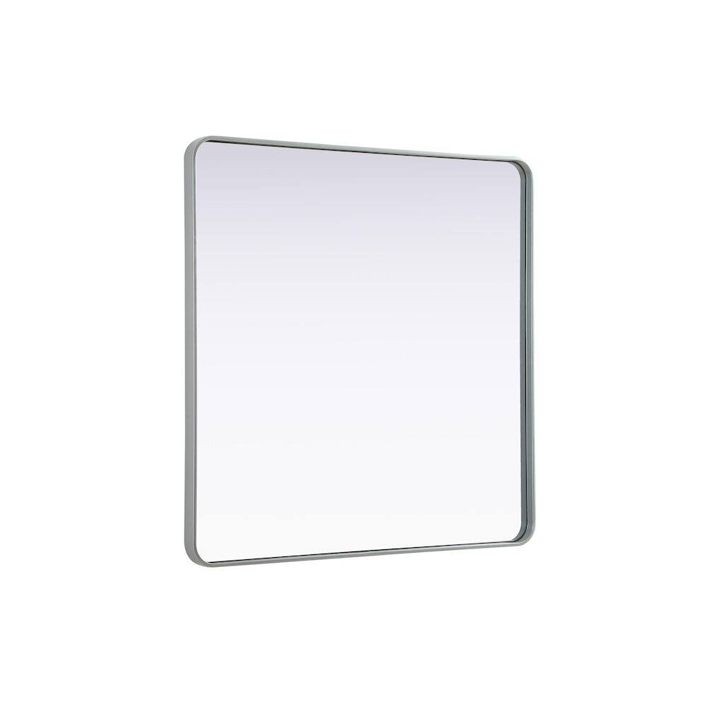 Alt View 1. Elegant Decor - Contour Metal Square Mirror 42x42 in Silver - Silver.