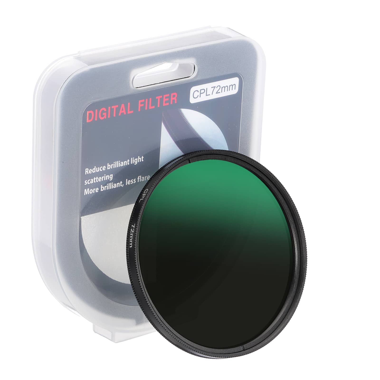 Unique Bargains - 72mm Circular Polarizer Filter, Slim Optical Glass with Lens Cap for Vlog Portrait Photography