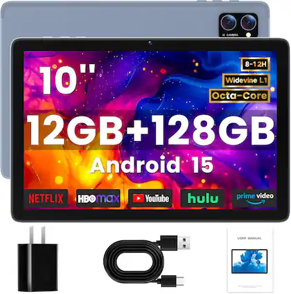 AI CAMERA
10"
8-12H
Widevine L1
Octa-Core
12GB+128GB
Android 15
NETFLIX
HBO MAX
YouTube
hulu
prime video
USER MANUAL