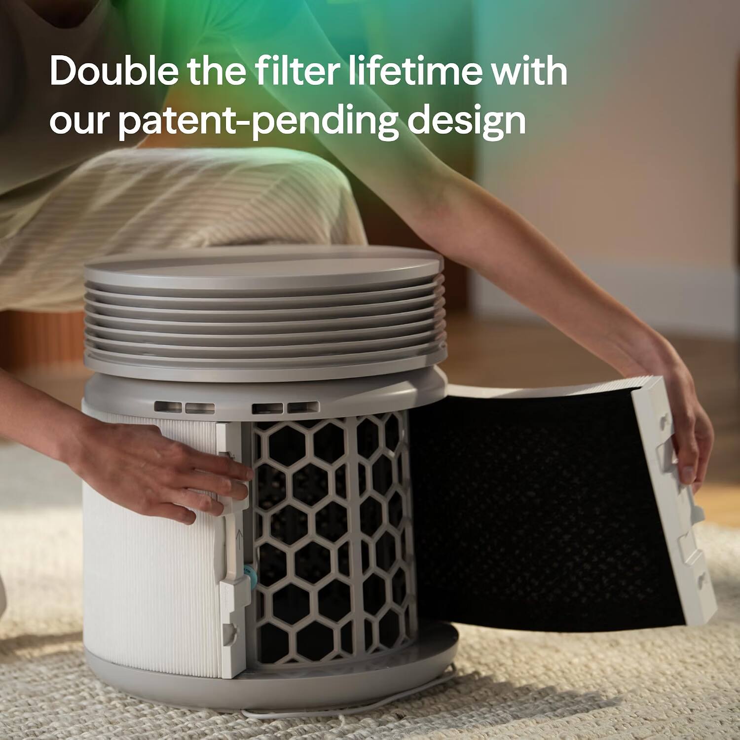 Double the filter lifetime with our patent-pending design