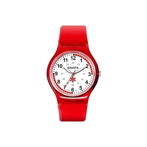 Dakota - Clean Water Resistant Plastic Nurse Watch - Red