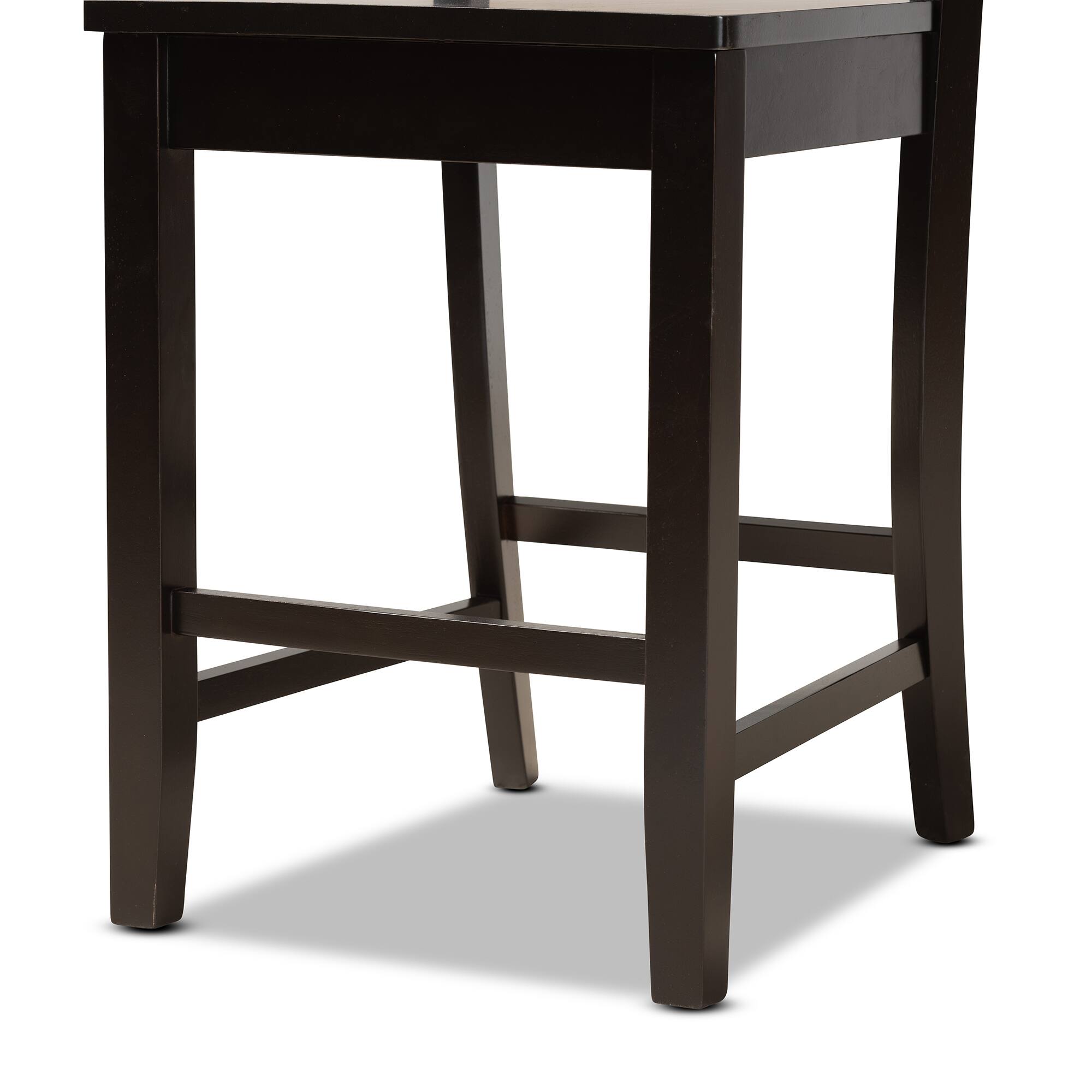 Alt View 1. Baxton Studio - Caron Modern and Contemporary Transitional Finished Wood 2-Piece Counter Stool Set - Dark Brown.