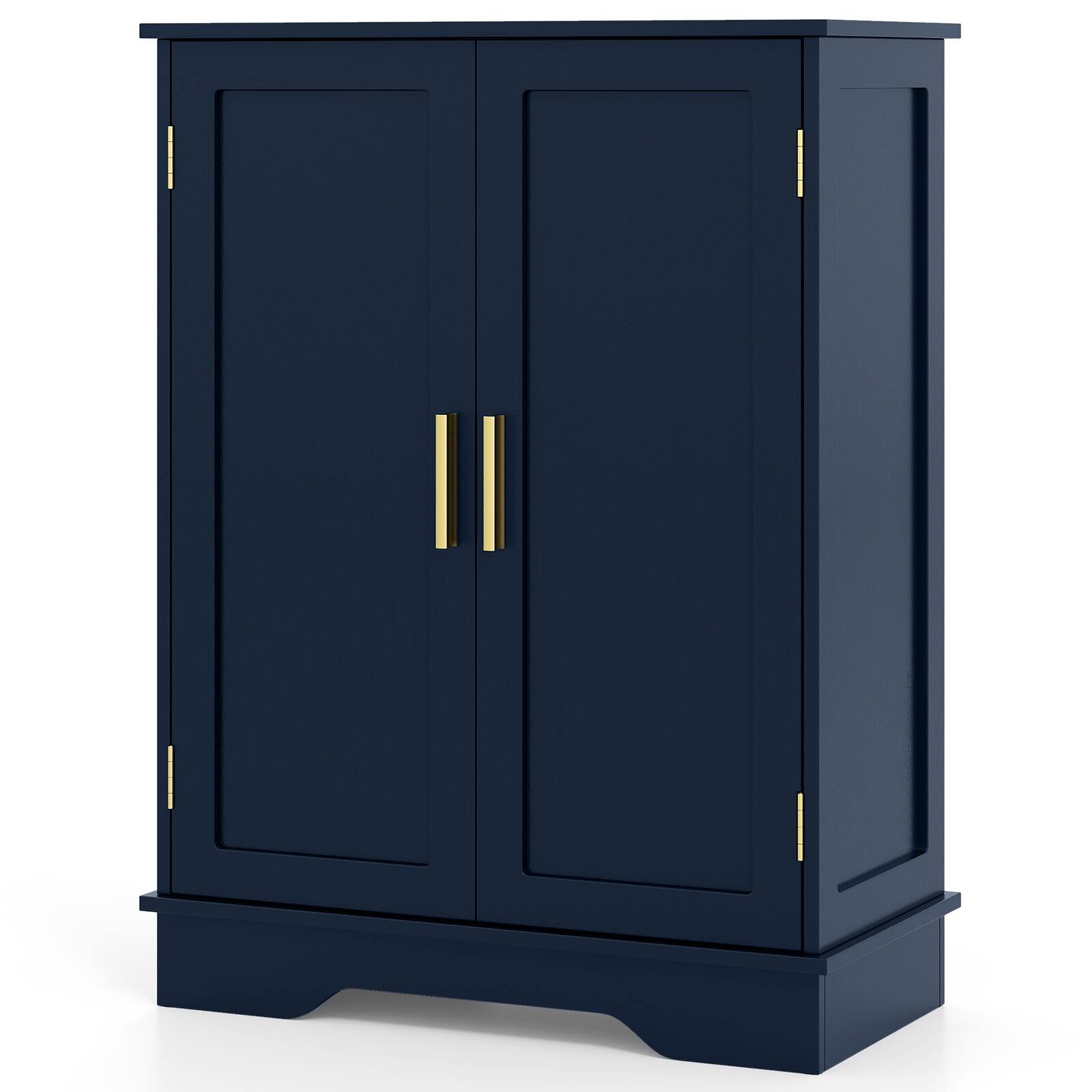 Alt View 9. Costway - Costway Bathroom Storage Cabinet with 2 Doors & 3-Tier Adjustable Shelf - Blue.