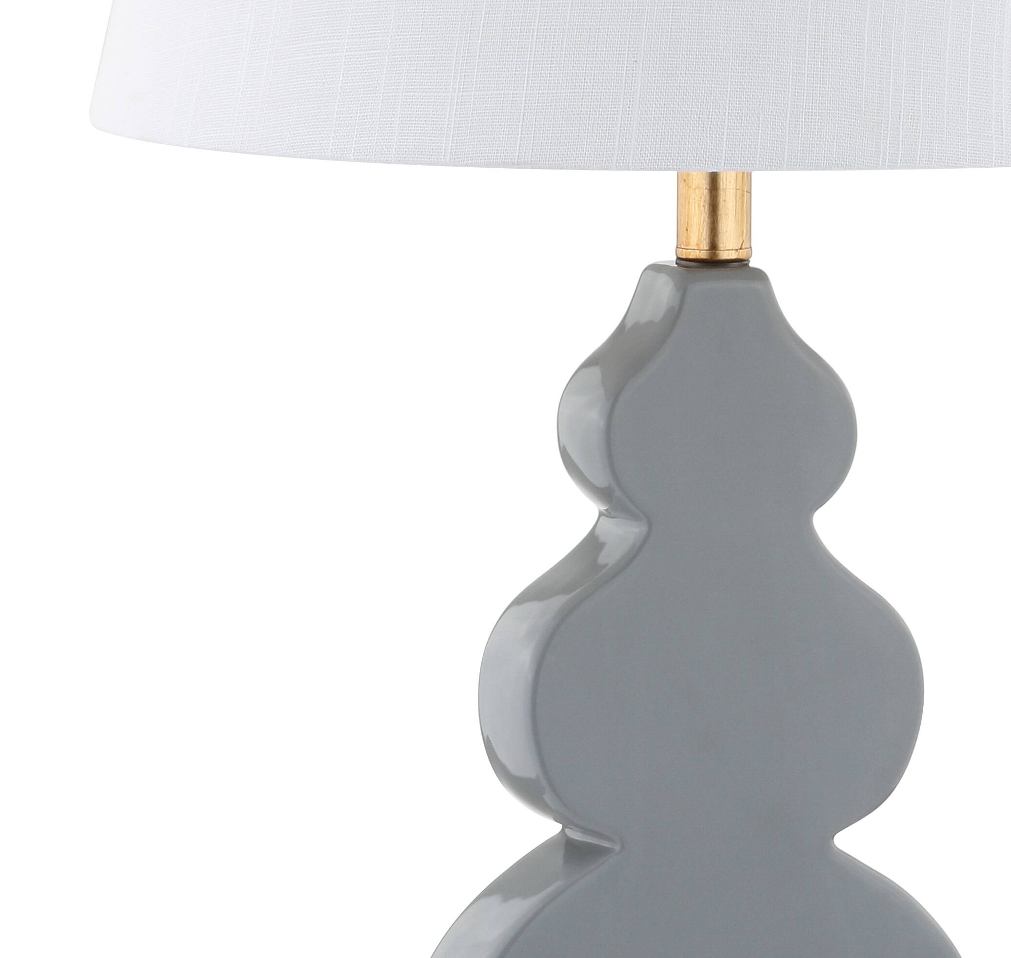 Alt View 6. Jonathan Y - Carter 29" Ceramic/Resin LED Table Lamp, Grey/Gold - Gray/Gold.