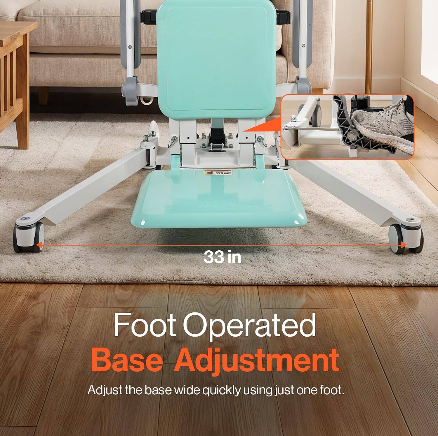 SWO FIGHT

33 in

Foot Operated Base Adjustment

Adjust the base wide quickly using just one foot.