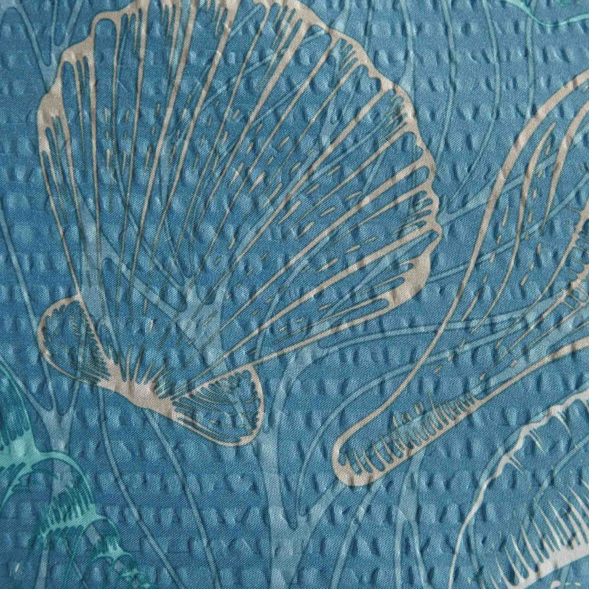 Alt View 2. Shavel Home Products - Seersucker Comforter Set, King, Sea Shells - Sea shells.