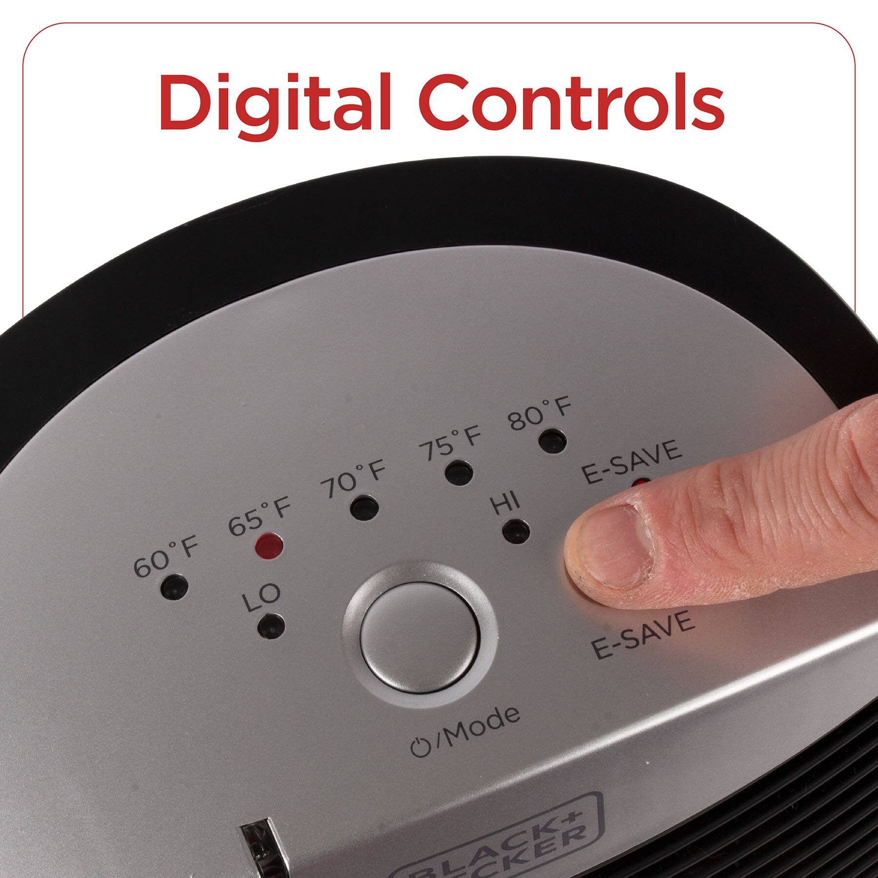 Digital Controls 60F 65F 70F 75F 80F E-SAVE E-SAVE O/Mode HI LO BLACK+