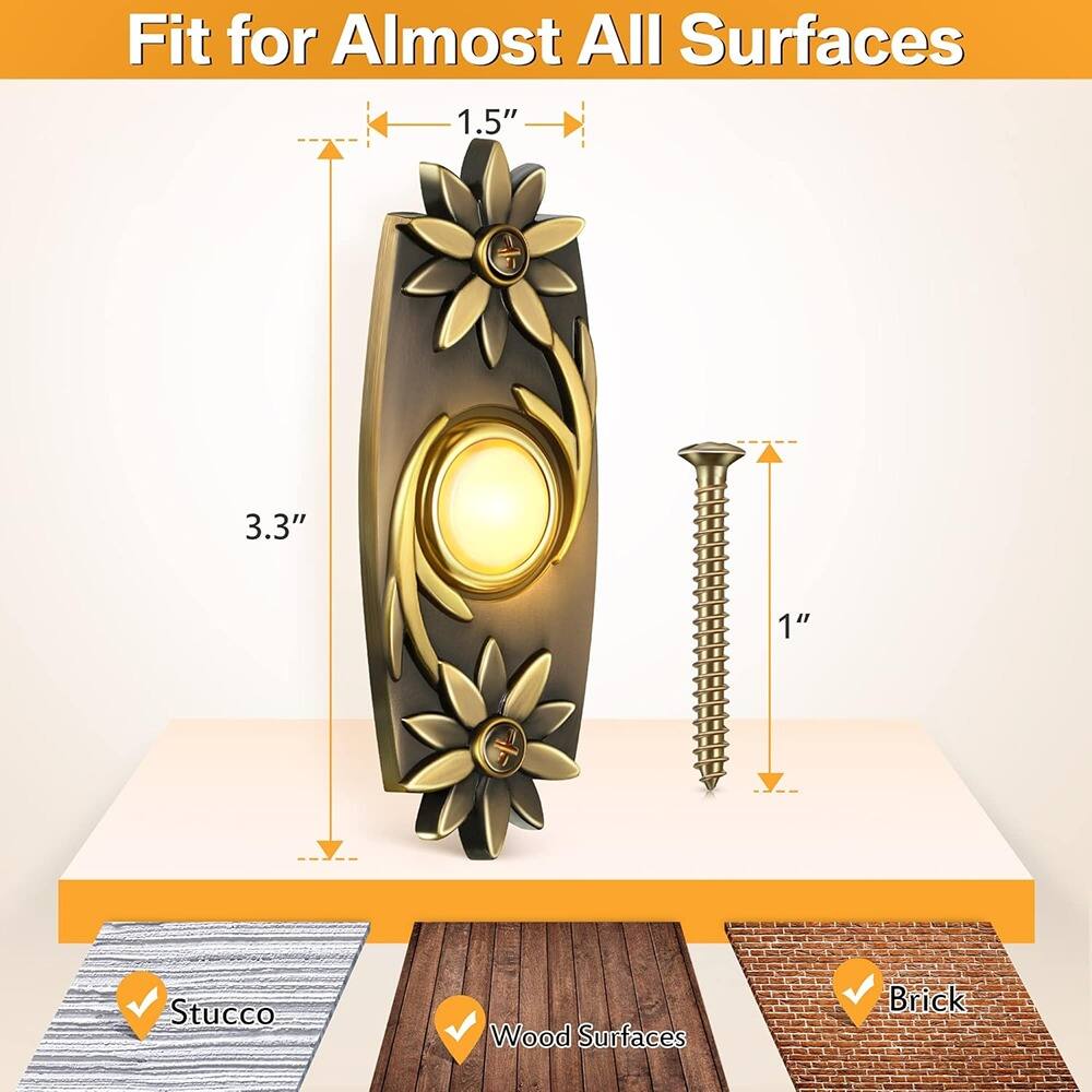 Fit for Almost All Surfaces

- 1.5" (width)
- 3.3" (height)
- 1" (depth)

Suitable for:
- Stucco
- Wood Surfaces
- Brick