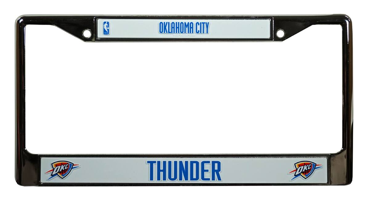Rico Industries - Oklahoma City Thunder NBA Chrome Metal License Plate Frame - Multi