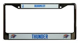 Rico Industries - Oklahoma City Thunder OKC Basketball Chrome Metal License Plate Frame - Multi
