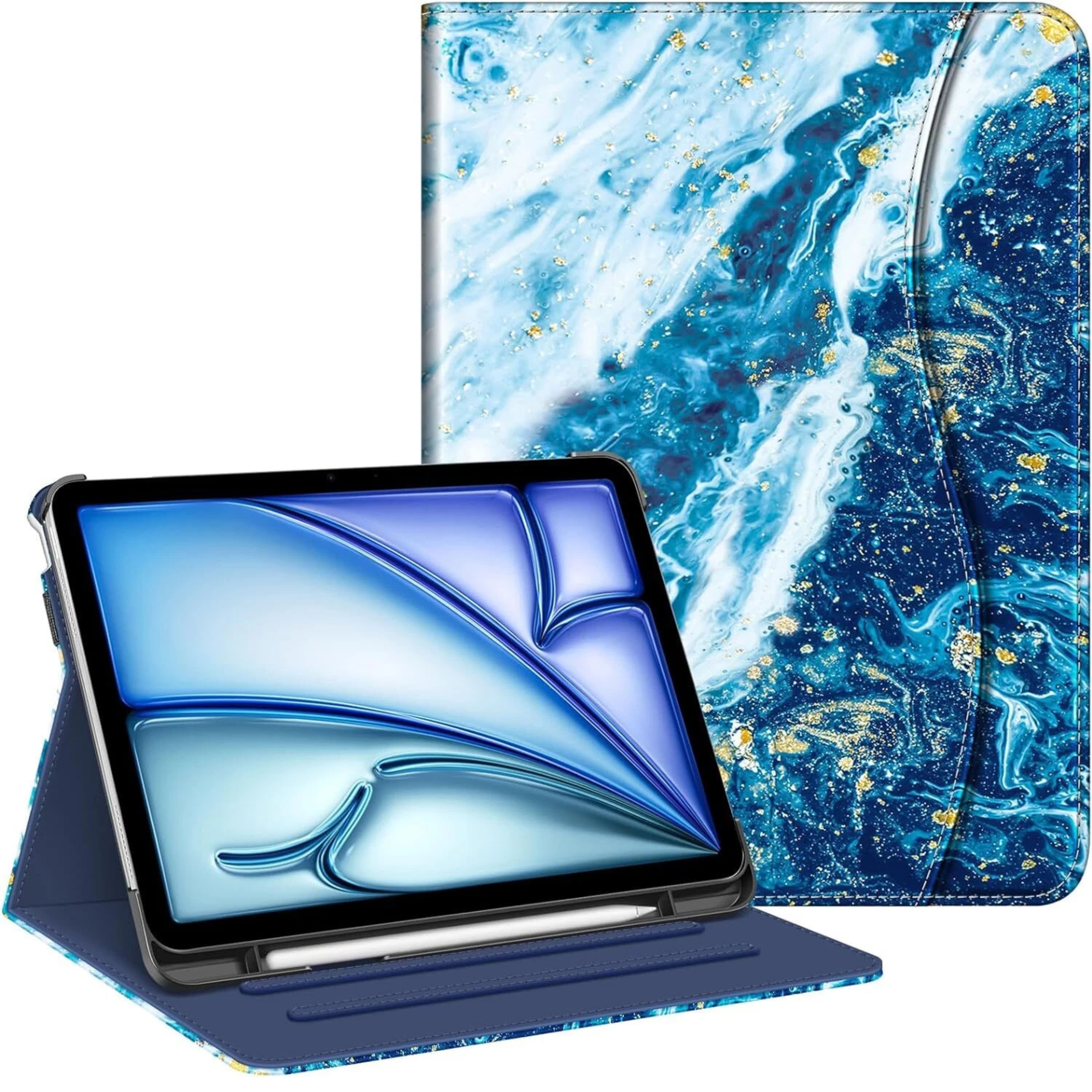 Front. Kitcheniva - iPad Air 11 Inch M3 2025 Multi Angle Viewing Case For Air 5th 4th 10.9 Inch Sandy Wave - Sandy Wave.