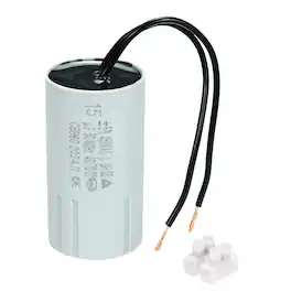 Unique Bargains - 15uF CBB60 Running Capacitor, AC 450V 2 Wires 50/60Hz Cylinder 69x37mm for Water Pumps, Washing Machines - Gray