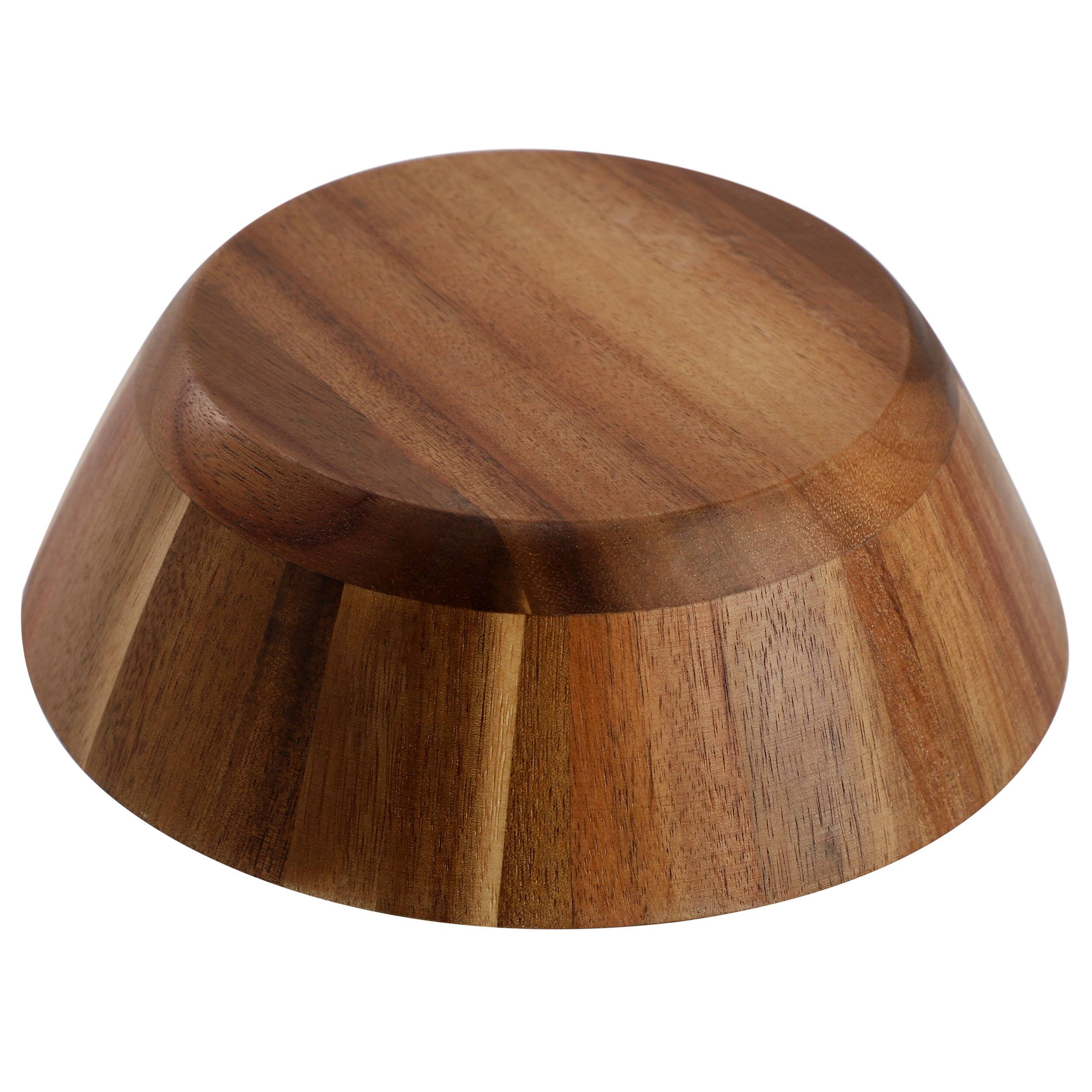 Back. MegaChef - MegaChef 4 Piece 6.75 Inch Acacia Wood Salad Bowl Set - Brown.