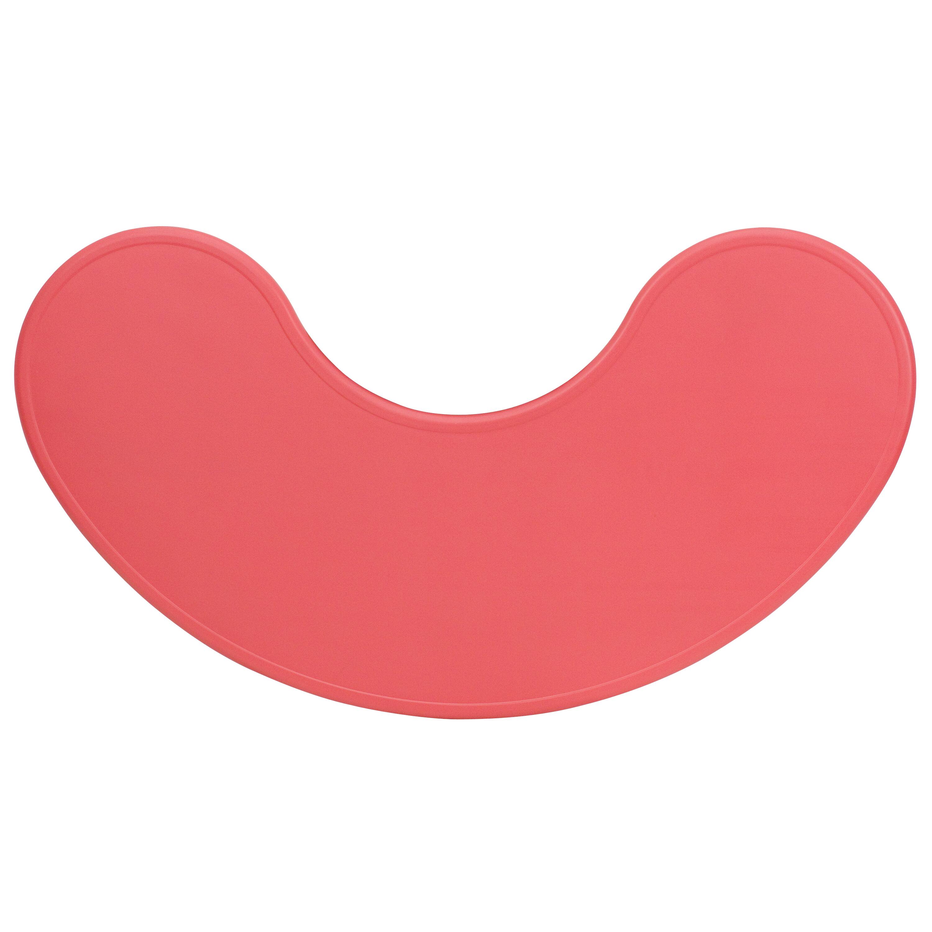 Alt View 5. Emma + Oliver - 35"W x 65"L Half-Moon Plastic Height Adjustable Activity Table - Red.