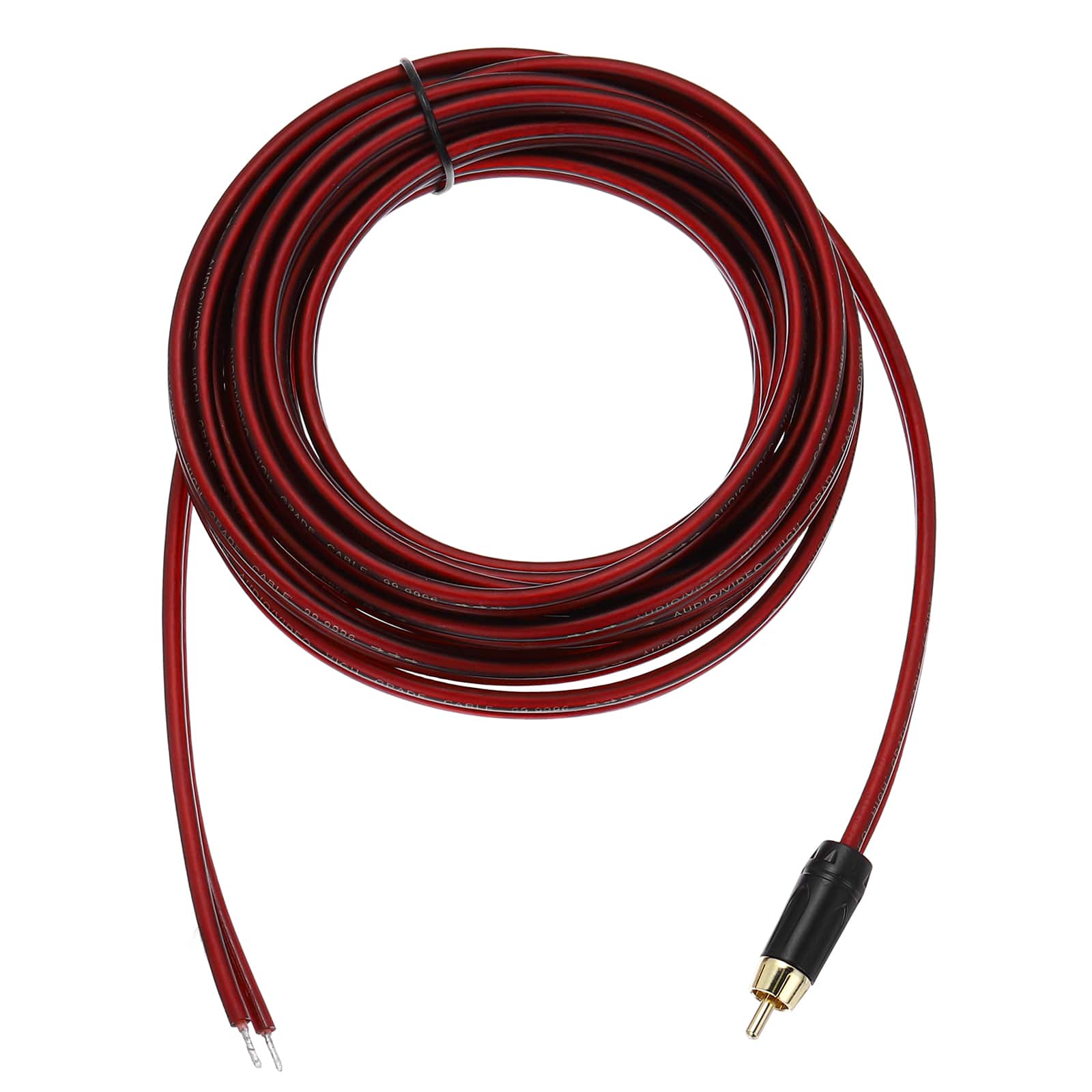 Unique Bargains - RCA to Bare Wire Open End Audio Cable, 14AWG Gold Plated Extension Wire for Guitar, Speakers - Red