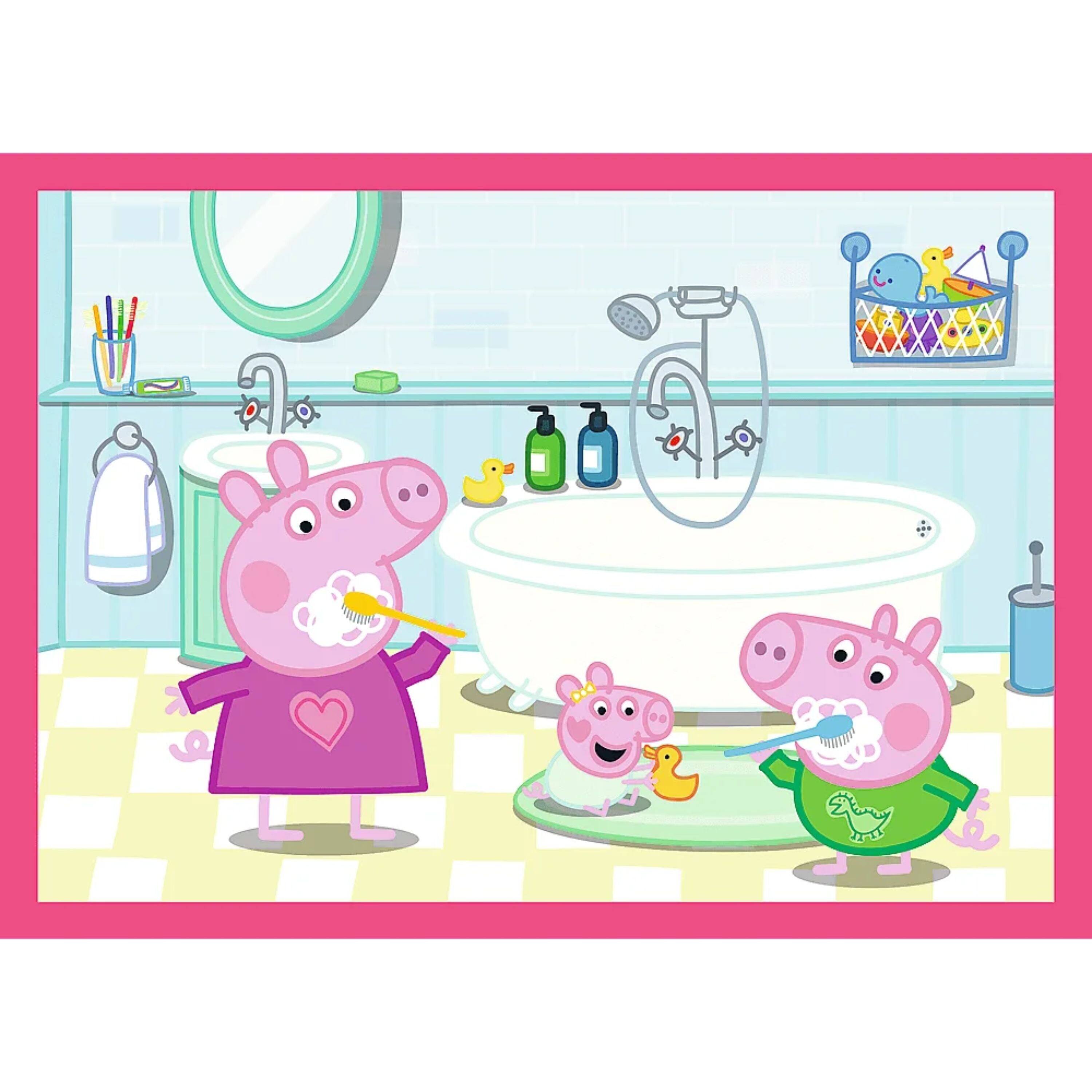 Alt View 4. Trefl - Trefl 4 in 1 (12, 20, 24 & 15 Piece) Jigsaw Puzzle - Peppa Pig Loves Adventures.