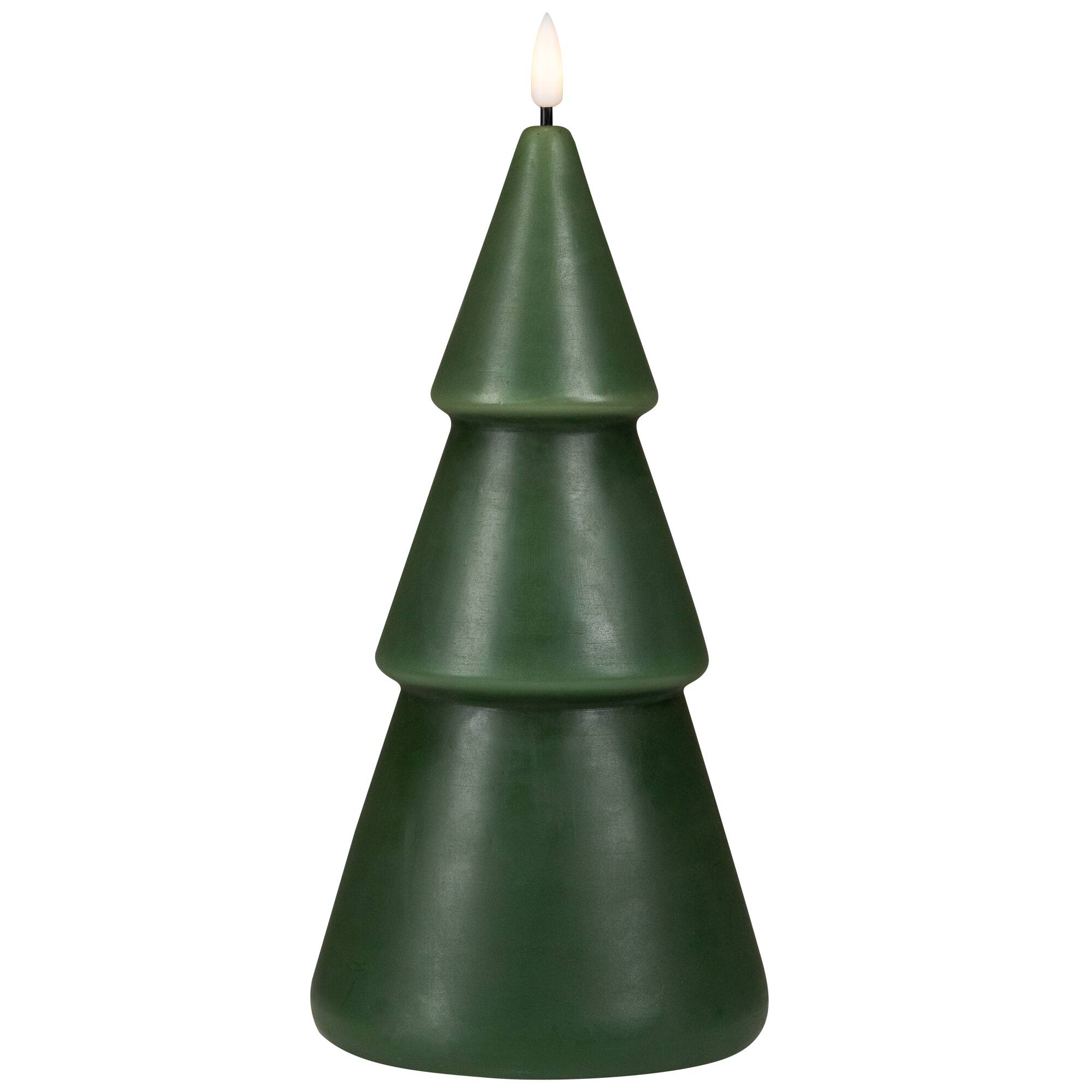 Alt View 3. Northlight - Flameless LED Flickering  Christmas Tree Wax Candles - 10.5" - Green - Set of 2.