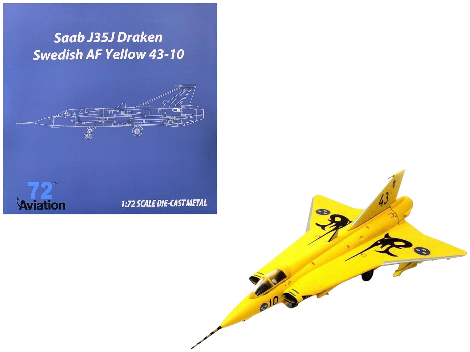 "Saab J35J Draken Fighter Aircraft ""43-10, 3 ""Final Flight Livery"" (1997) Swedish Air Force 1/72 Model by Aviation 72" price history on PriceWatchPro