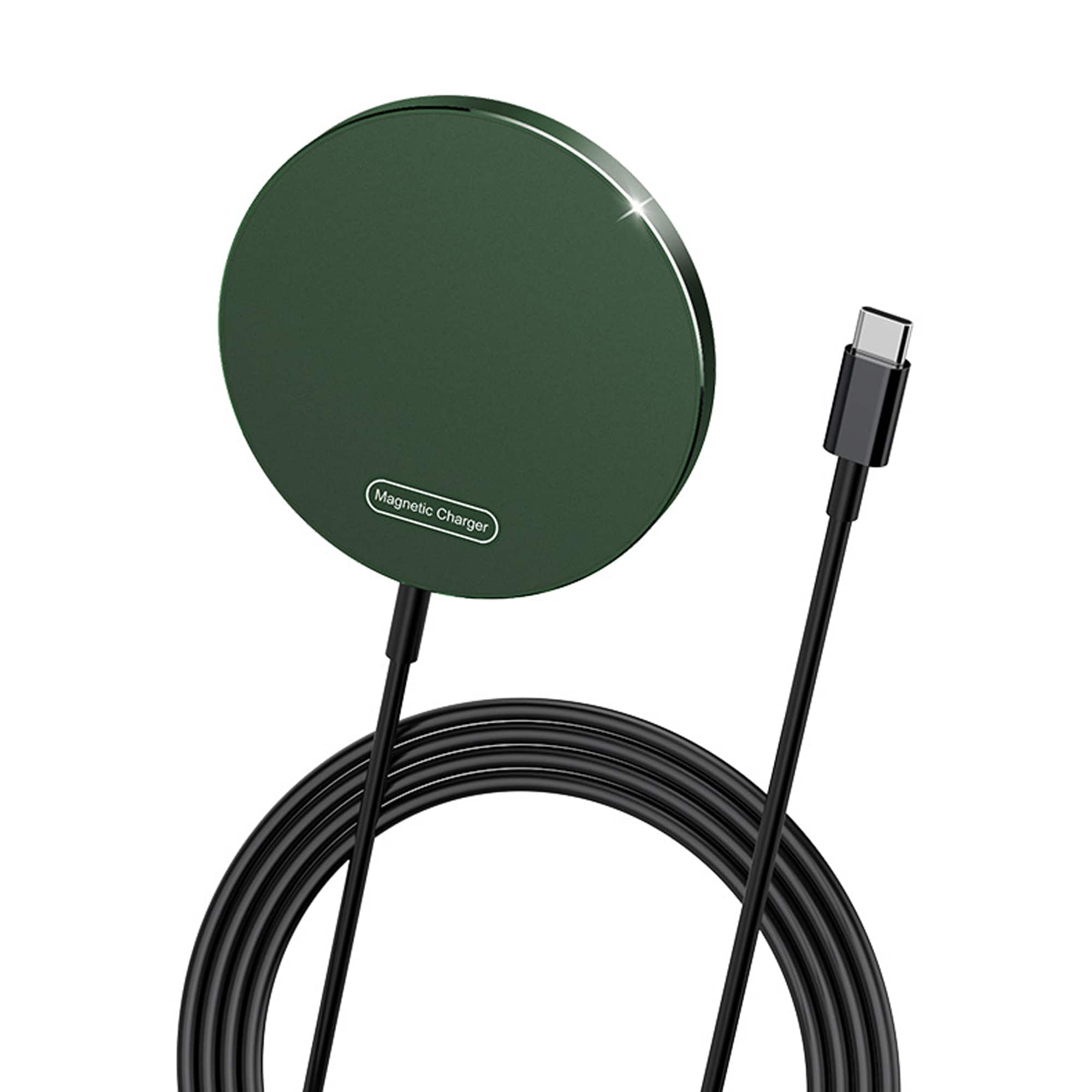 YONWAY - Magnetic Wireless Charger, 15W Fast Charging Station, Aluminum Alloy, Ultra-Thin & Portable for iPhone, Airpods