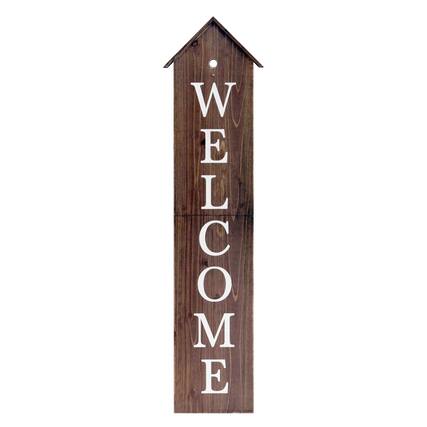 Front. TX USA Corporation - House Shaped Welcome Porch Sign 48in-Black - Black.