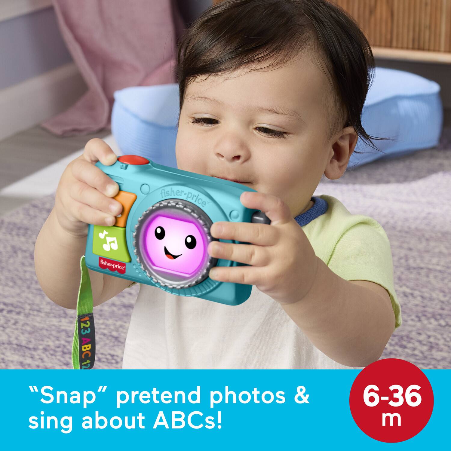 Asher-price fisher-price 123 ABC 12 "Snap" pretend photos & sing about ABCs! 6-36 m