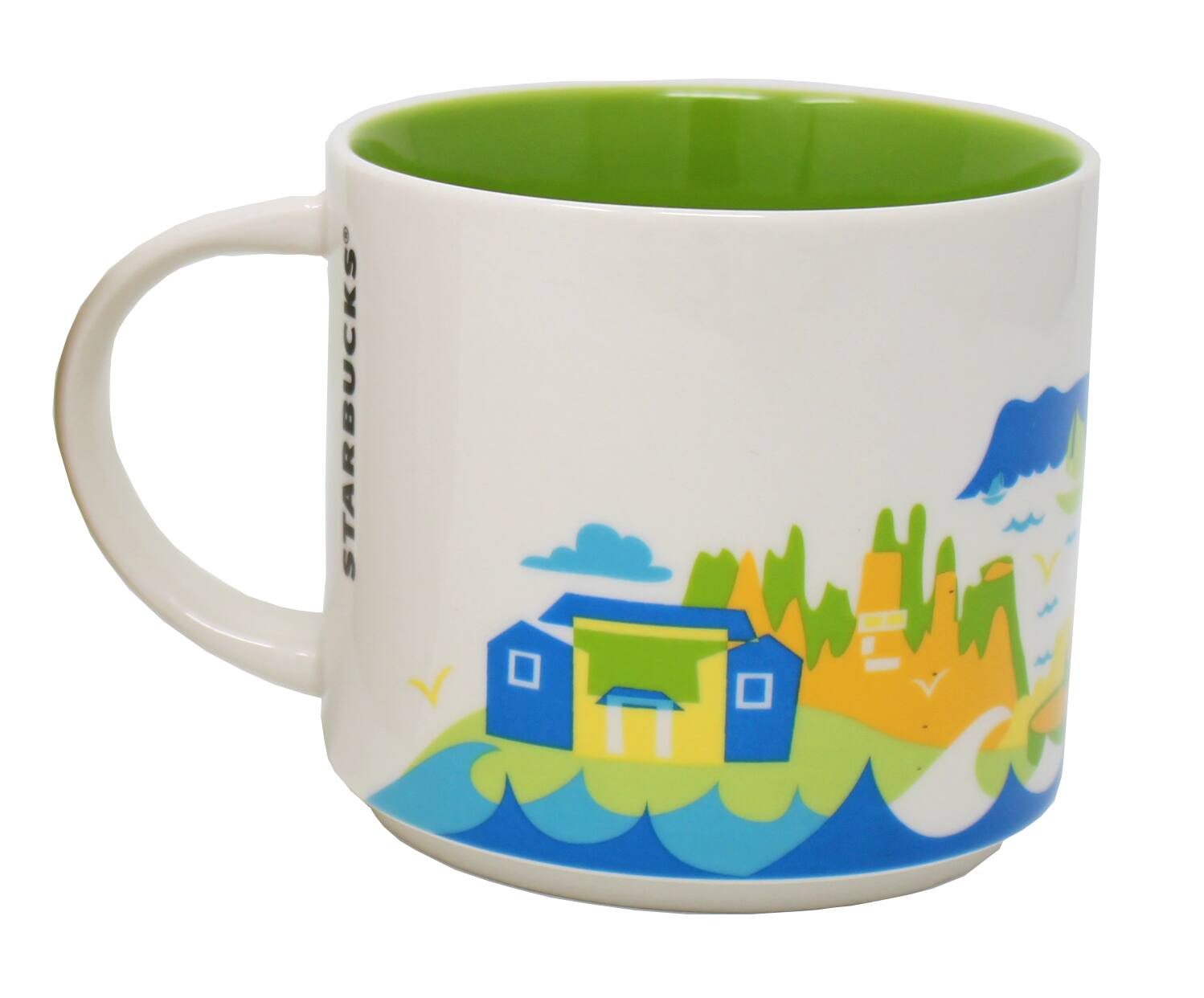 Angle. Starbucks - Starbucks You Are Here Series Kunming Ceramic Mug, 14 Oz - Green.
