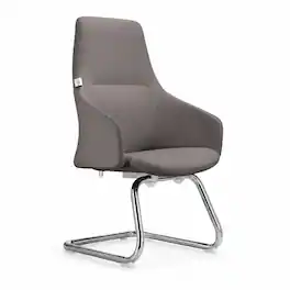 LeisureMod - Celeste Ergonomic Leather Upholstered Office Chair, Iron Frame, Computer Desk Chair for Home Office & Task Seating Use - Gray