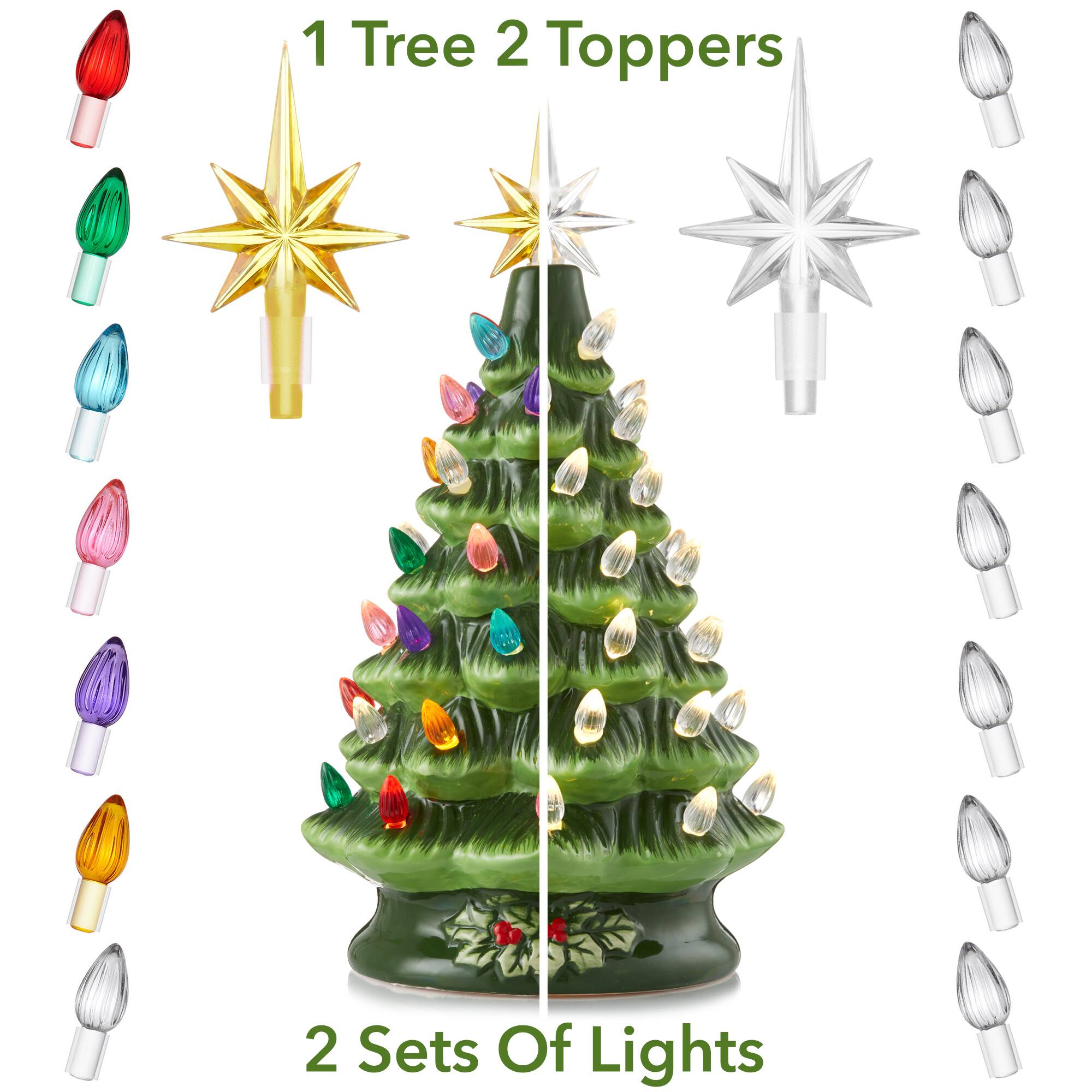 1 Tree 2 Toppers  
2 Sets Of Lights