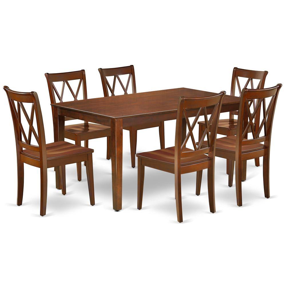 Back. East West Furniture - Dining Room Set Mahogany - Brown.