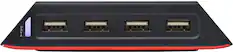 Front. PowerA - PowerA 4-Port Hi-Speed USB Hub for Nintendo Switch - Black.