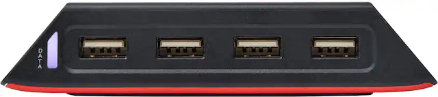 Front. PowerA - PowerA 4-Port Hi-Speed USB Hub for Nintendo Switch - Black.