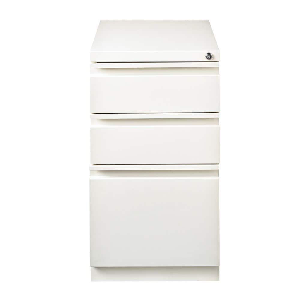 Hirsh - 20" Deep Mobile Pedestal File Cabinet 3 Drawer Box-Box-File - White