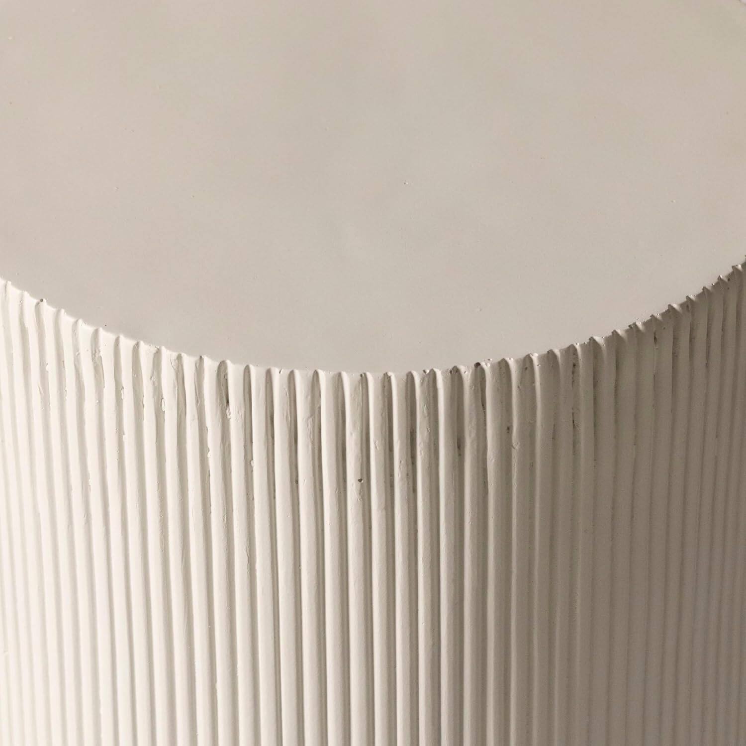 Alt View 4. LeisureMod - Eden Modern Stone Top Round Side Table, Indoor/Outdoor Weather Resistant Accent Table, Fully Assembled - White.