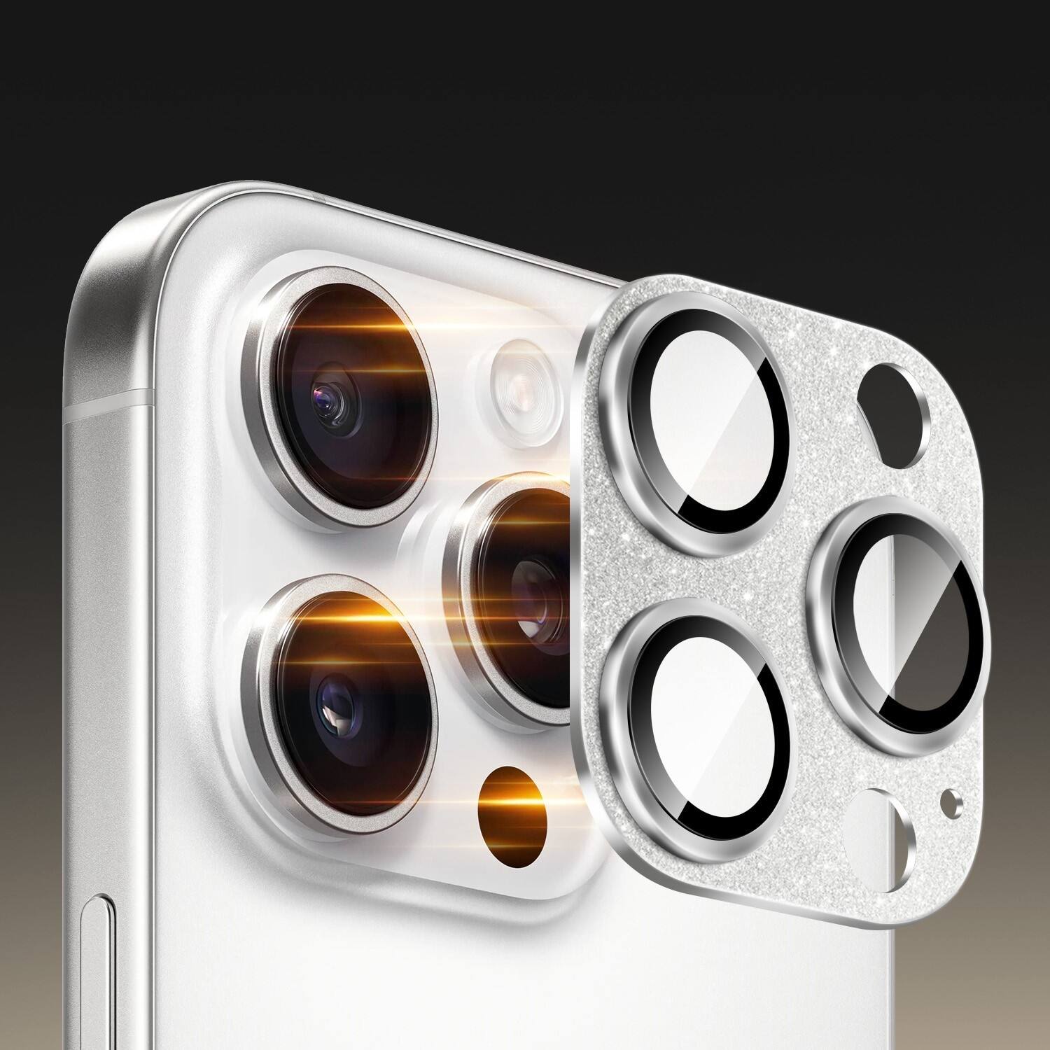 Alt View 13. SaharaCase - Ultra-Strong Camera Lens Protector for Apple iPhone 16 Pro and 16 Pro Max (2-Pack) - Glisten.