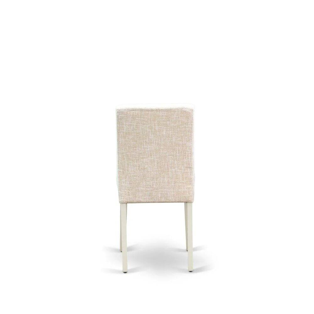 Alt View 3. East West Furniture - Dining Room Set Linen White - Brown.