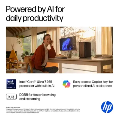 HP OmniDesk Desktop Intel Core Ultra 7 16GB DDR5 Memory 1TB SSD Dark Wood M03-0054 - Best Buy