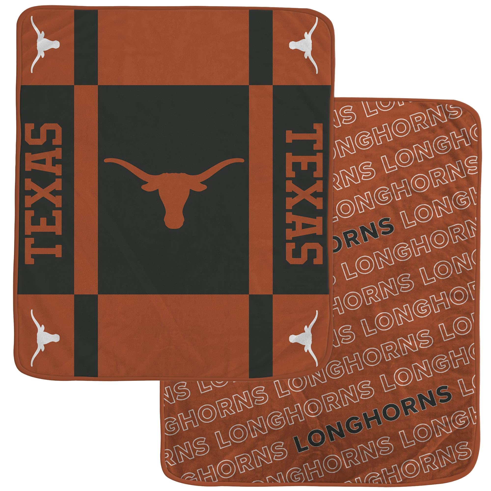 Pegasus - Texas Longhorns 60- x 70- Reverse Block Double-Sided Ultra Cozy Blanket - Multicolor