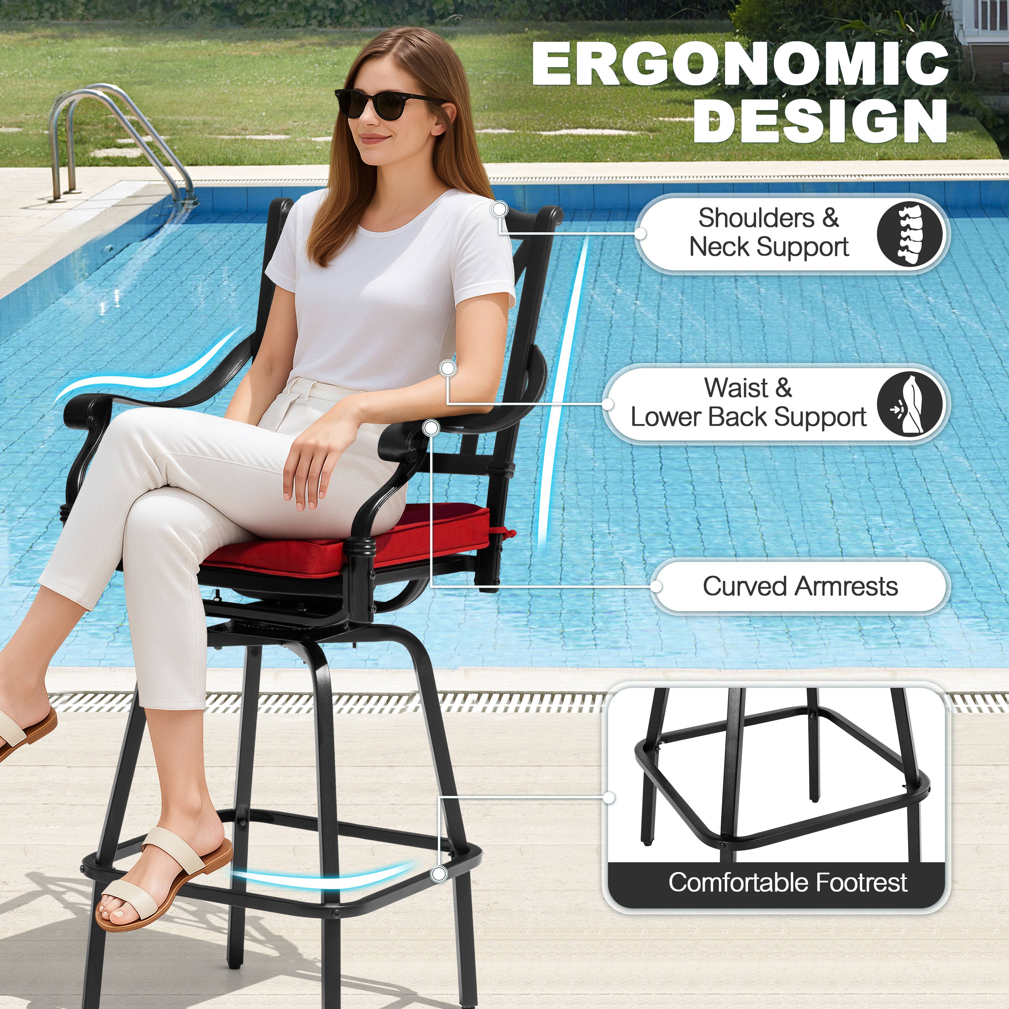 ERGONOMIC DESIGN

- Shoulders & Neck Support
- Waist & Lower Back Support
- Curved Armrests
- Comfortable Footrest