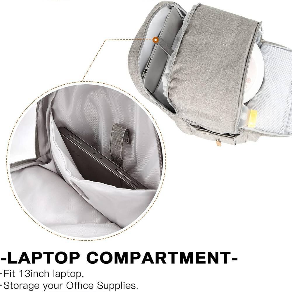 -LAPTOP COMPARTMENT-  
- Fit 13 inch laptop.  
- Storage your Office Supplies.