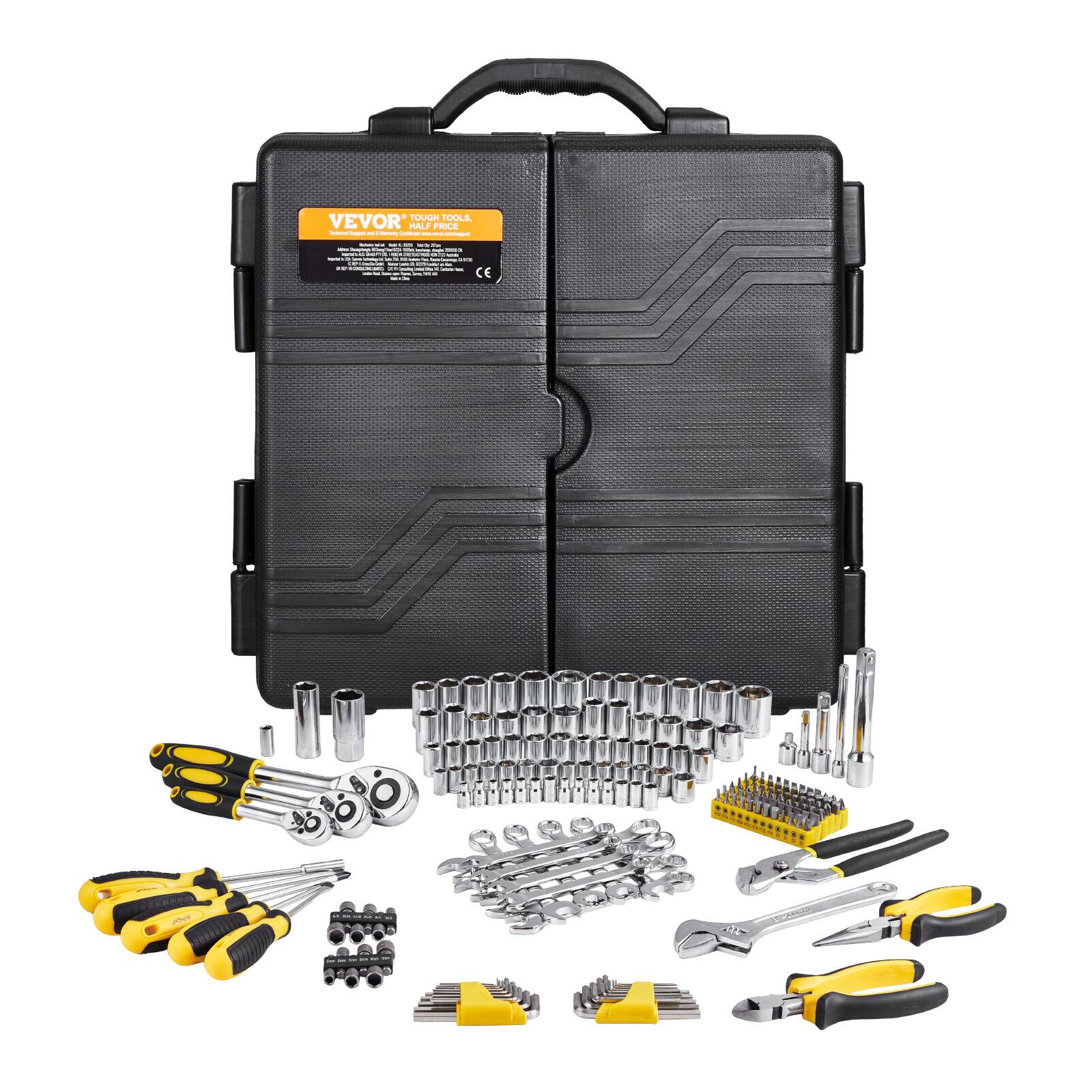 order Y4 ♡ W5 VEVOR 207 Piece Mechanics Tool Set, 1/4
