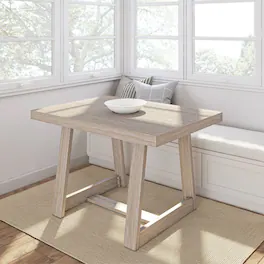 Plank+Beam - Classic Solid Wood Dining Table - 1220mm/48in - Seashell Wirebrush