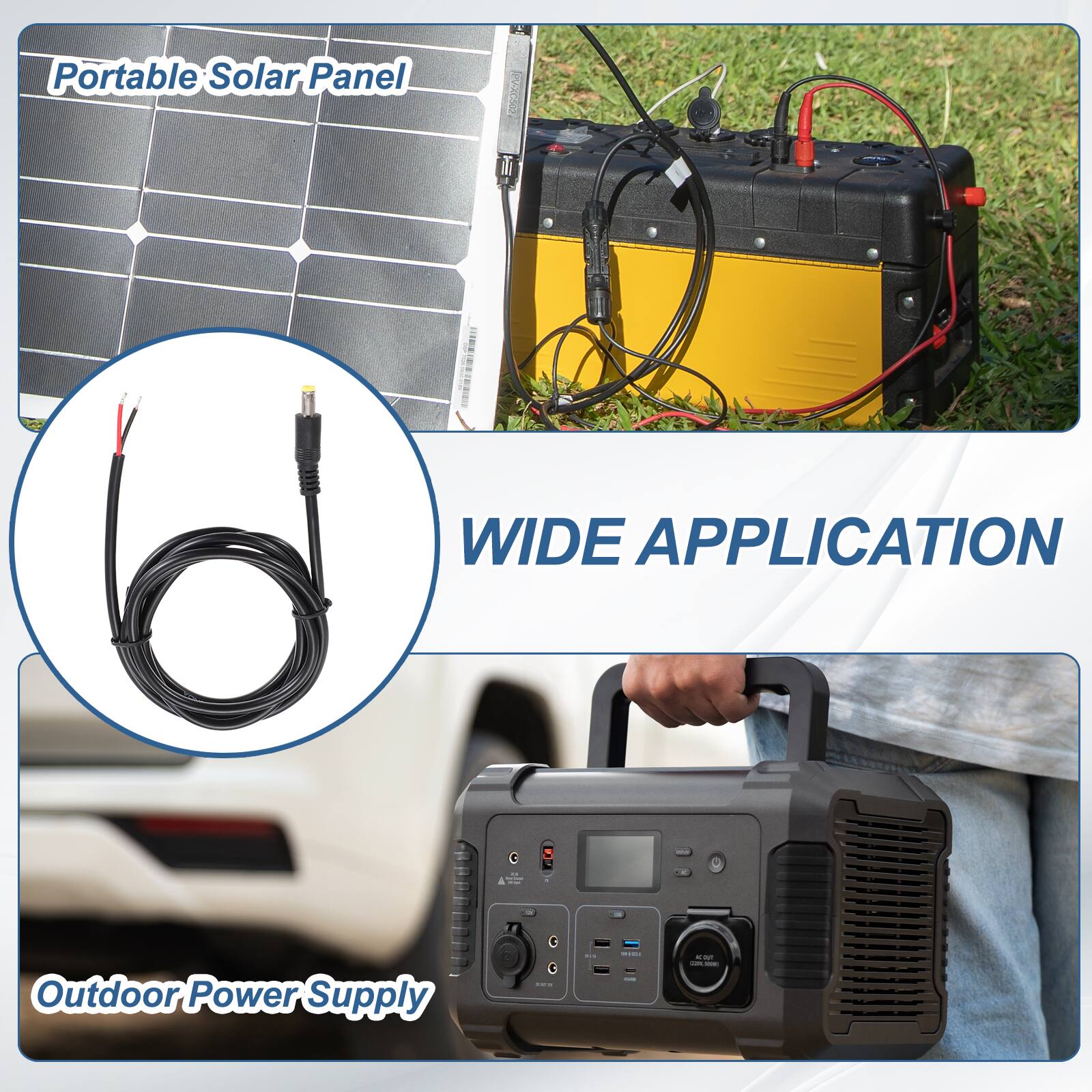 Portable Solar Panel

WIDE APPLICATION

Outdoor Power Supply