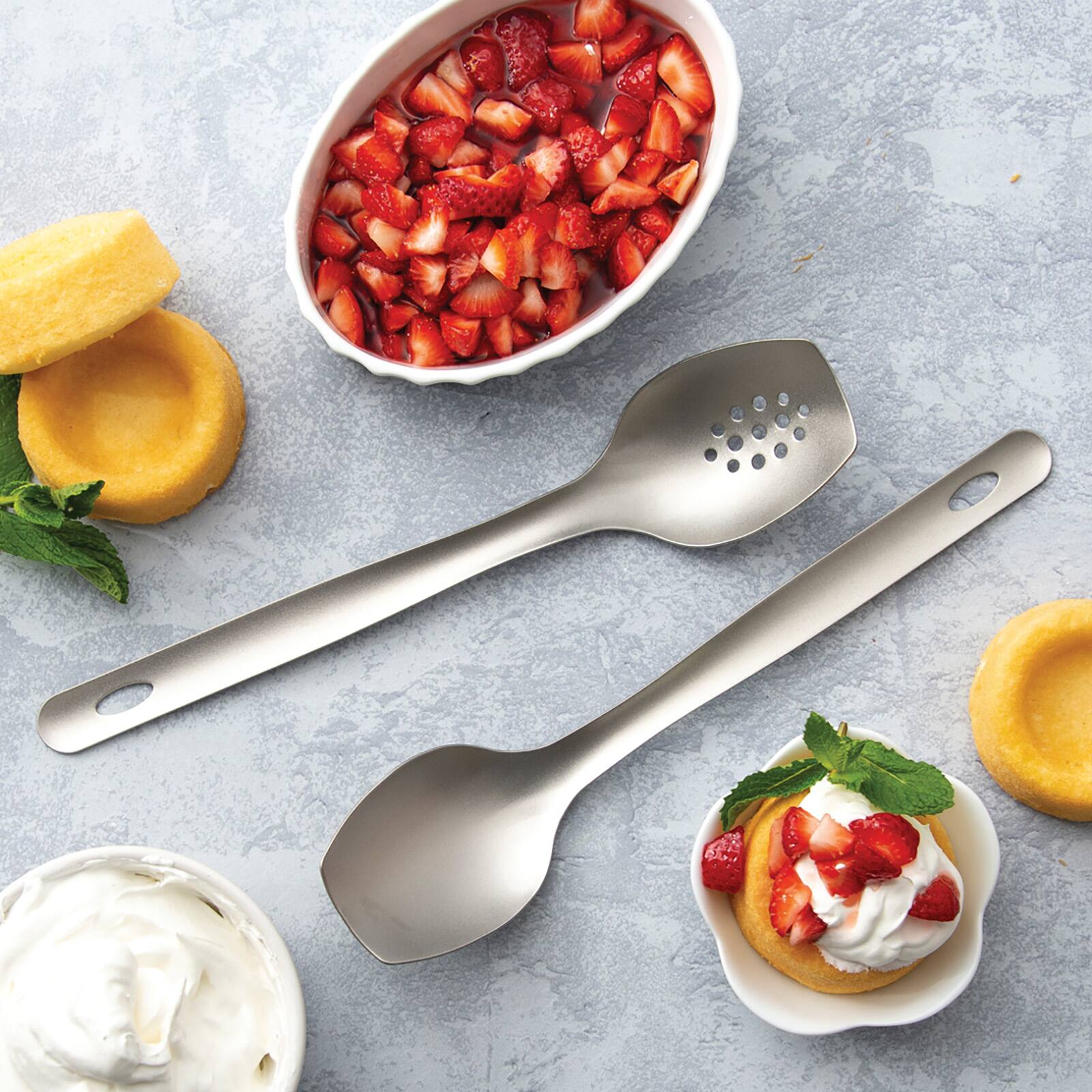Alt View 1. Rada - Cutlery Cook's Spoon Slotted - Silver.