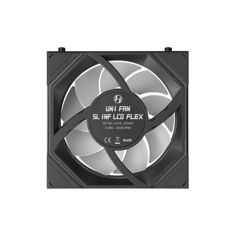 UNI FAN SL INF LC FLEX DC 12V 0.67A 8.04W 0.350-2000 RPM CE RoHS