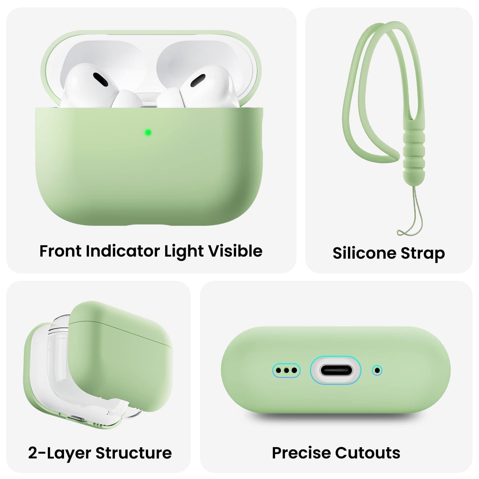 Ornarto Compatible with AirPods Pro 3 Case 2025, Full Protective