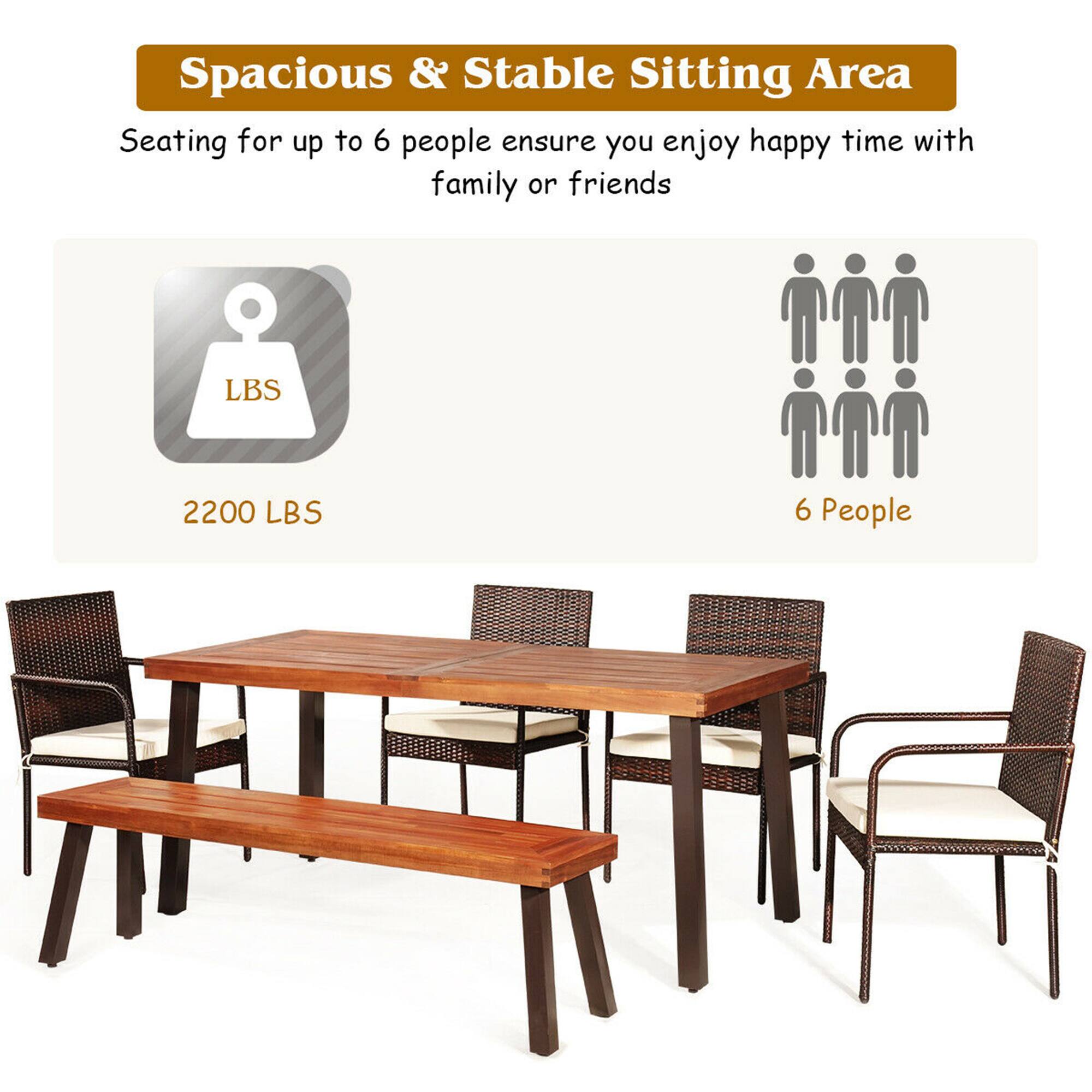 Spacious & Stable Sitting Area  
Seating for up to 6 people ensures you enjoy happy time with family or friends  

LBS  
2200 LBS  

6 People