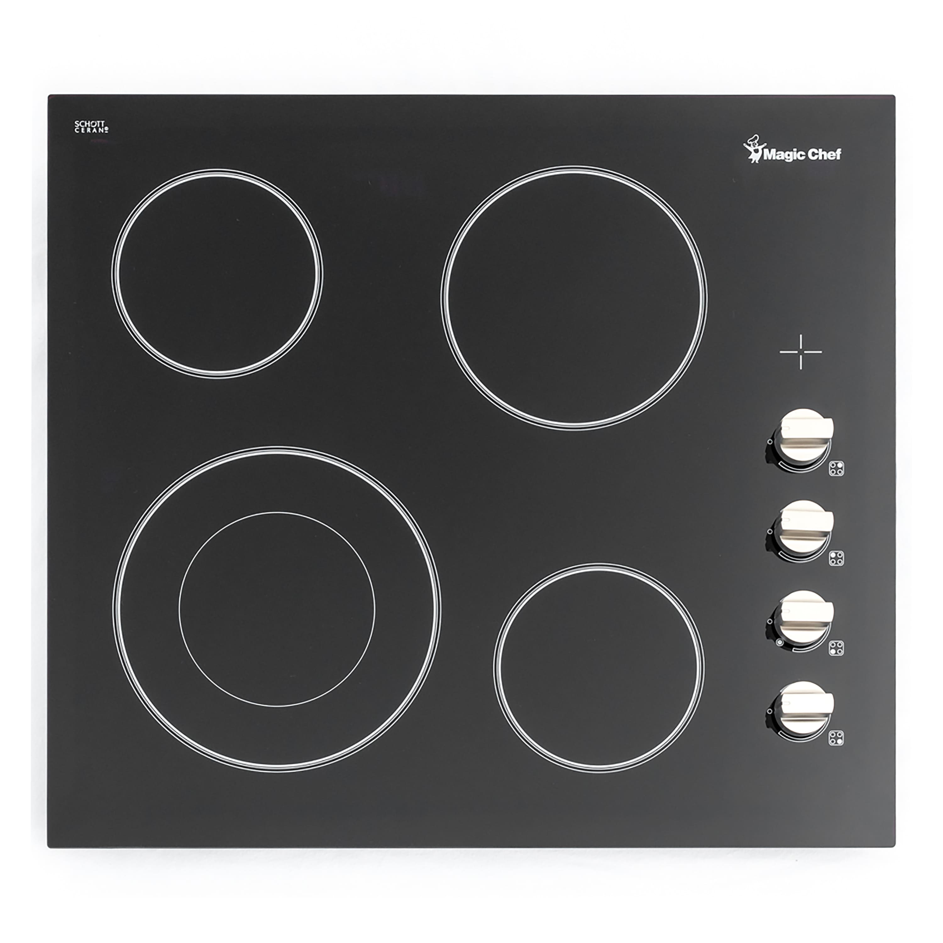 Magic Chef - 24 in. Radiant Electric Cooktop with 4 Burner Elements - Black