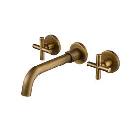 Double Handle Wall Mounted Faucet with Valve